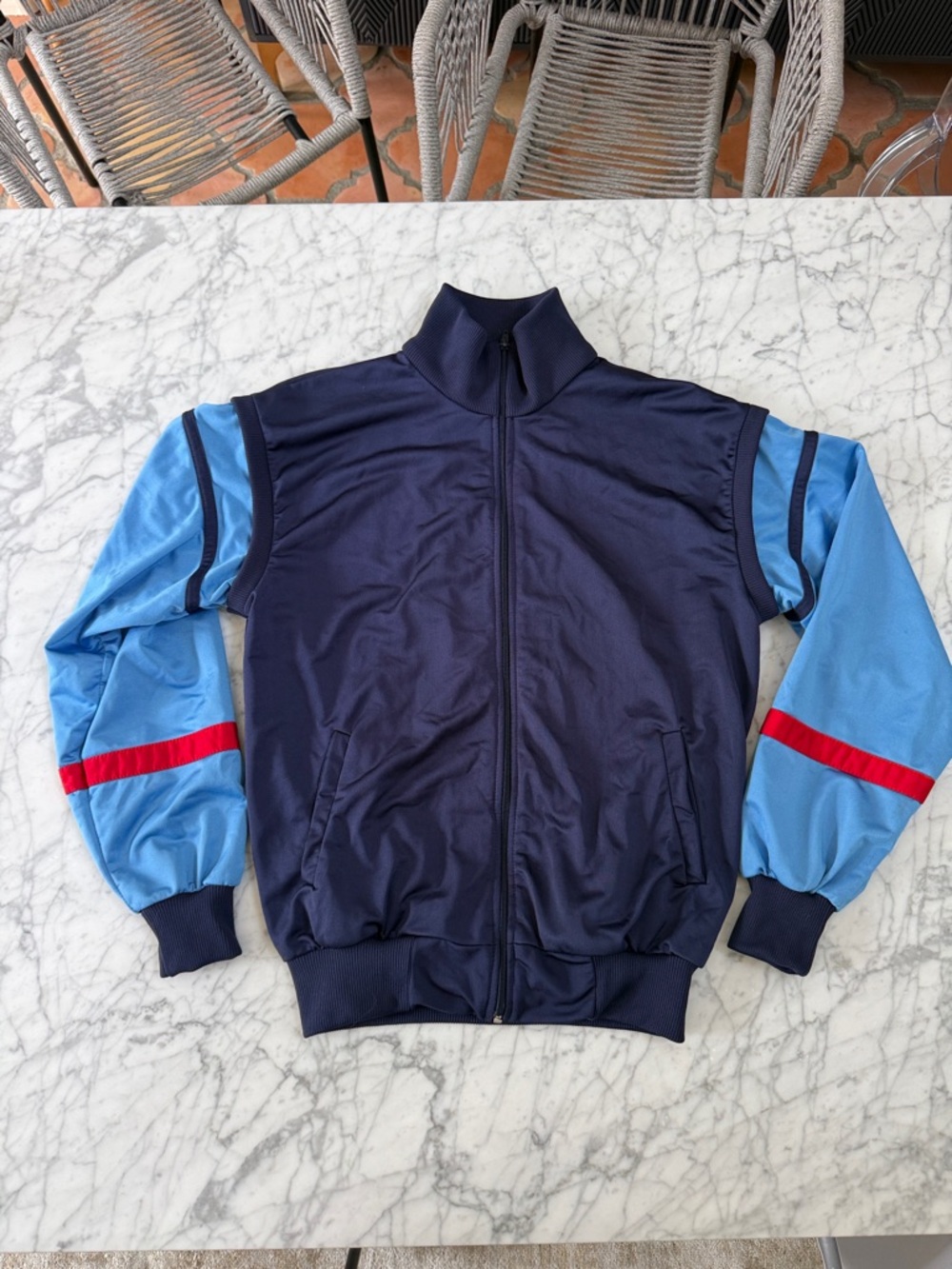 Vintage Track Jacket Sz L Men's Navy Track Jacket Colorblock
